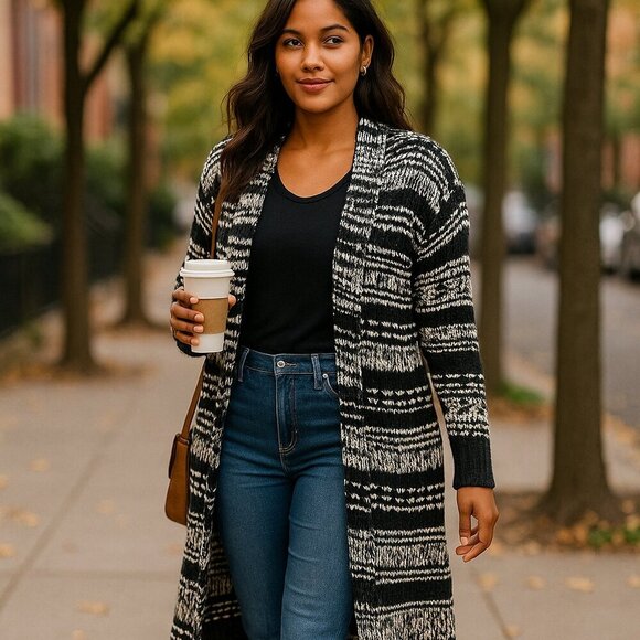 POL Jackets & Blazers - New without Tags Pol Open Front Soft Knit Long Duster Sweater SZ S